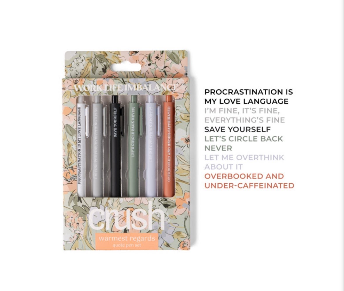Work Life Imbalance Quotable Pen Set