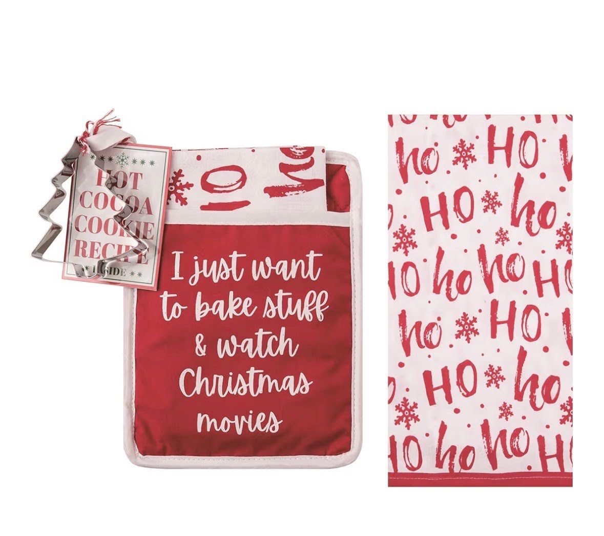 I Just Want To Bake Stuff &amp; Watch Christmas Movies Tea Towel Set