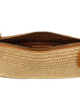 Joy Susan Straw Camel Crossbody Wristlet L8324-14