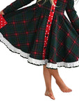 Gigi and Max Kane Tartan & Ruby Dot Button Dress
