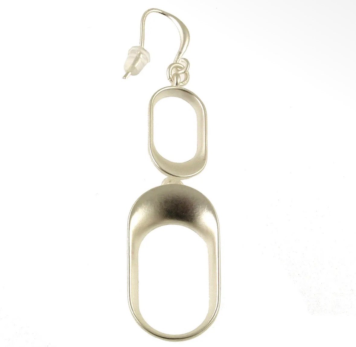 Silver Dual Oval Link Earrings