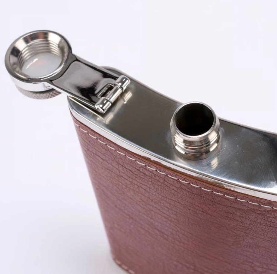 Brown Pebbled Flask Set