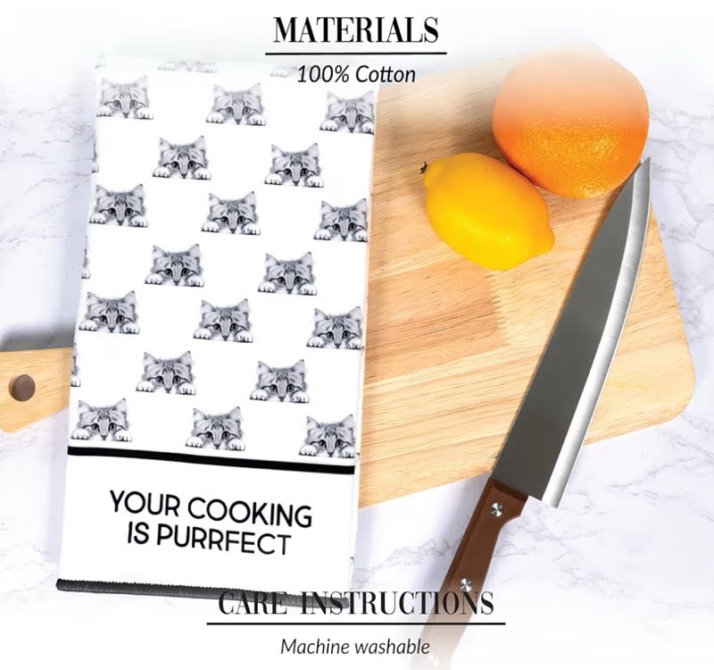 Your Cooking is Purrfect Tea Towel