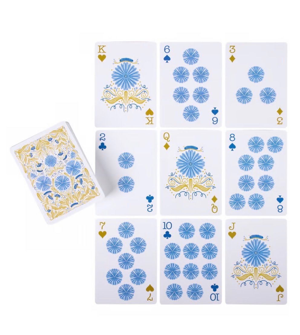 Caterpillar Floral Playing Cards