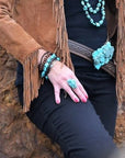 Turquoise Chunk on Cuff Ring