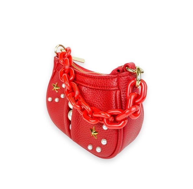 Doe a Dear Pearl Studs Mini Leather Shoulder Bag