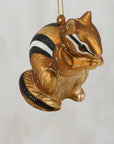 Chipmunk Glass Ornament