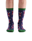 Crossed Skis Beer Can Socks