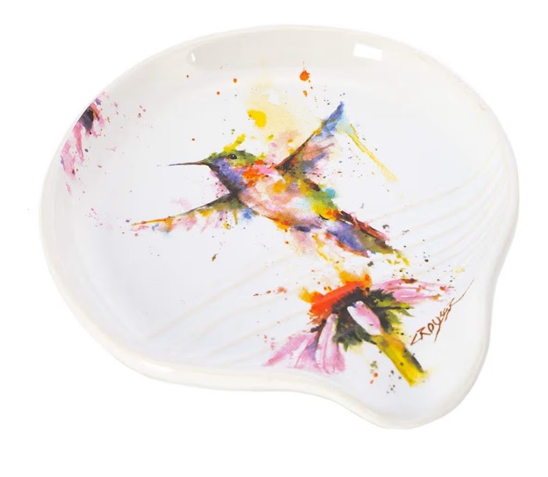 Dean Crouser Hummingbird Stoneware Spoon Rest