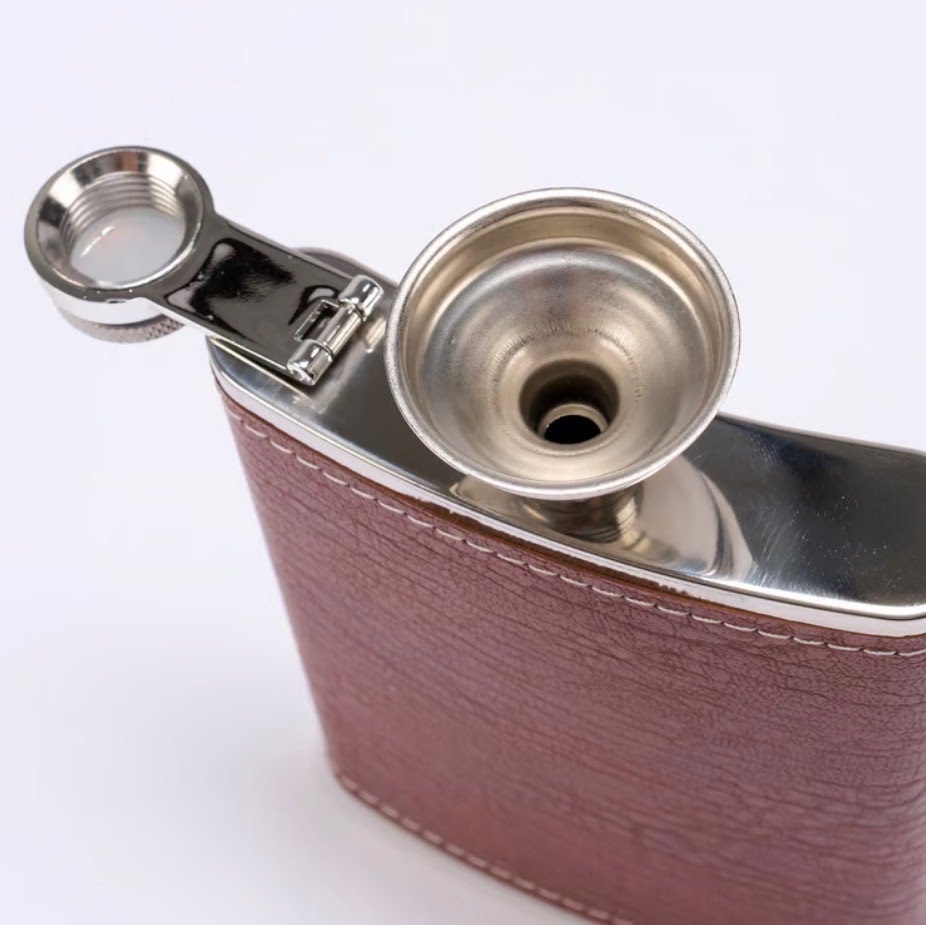 Brown Pebbled Flask Set