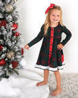 Gigi and Max Kane Tartan & Ruby Dot Button Dress