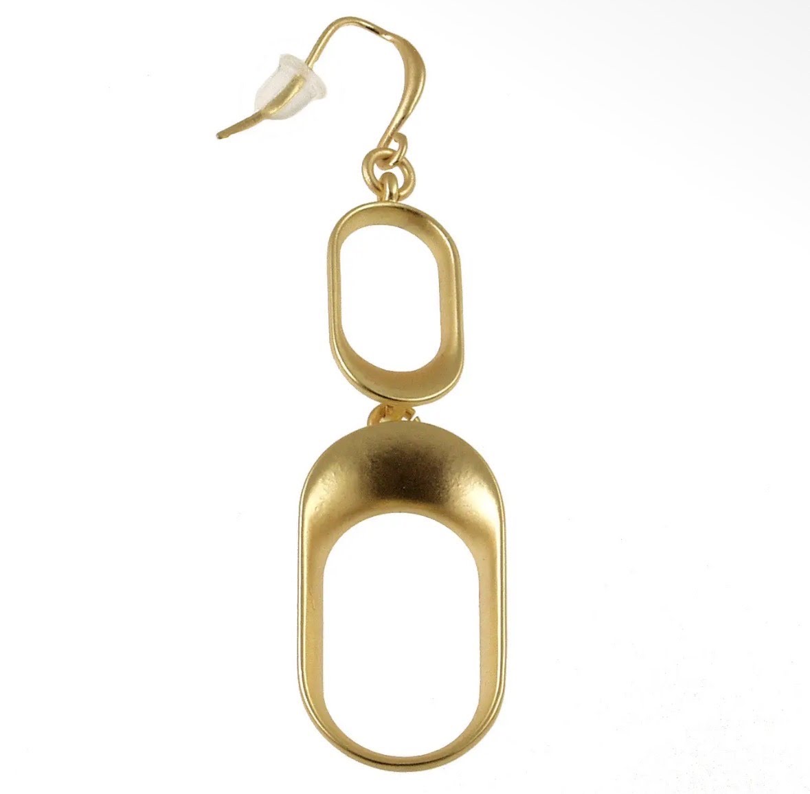 Gold Dual Oval Link Earrings