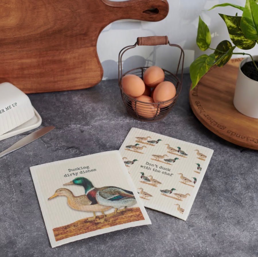 Don't Duck With The Chef Swedish Dishcloth Duo