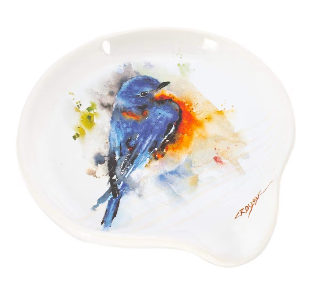 Dean Crouser Bluebird Stoneware Spoon Rest