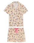 Women's Cute Pups Short PJ Set