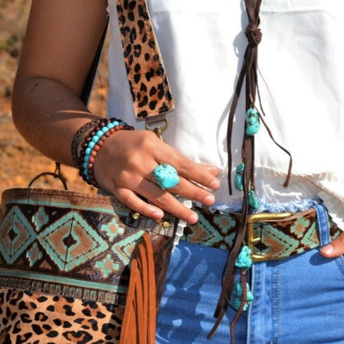 Turquoise Chunk on Cuff Ring
