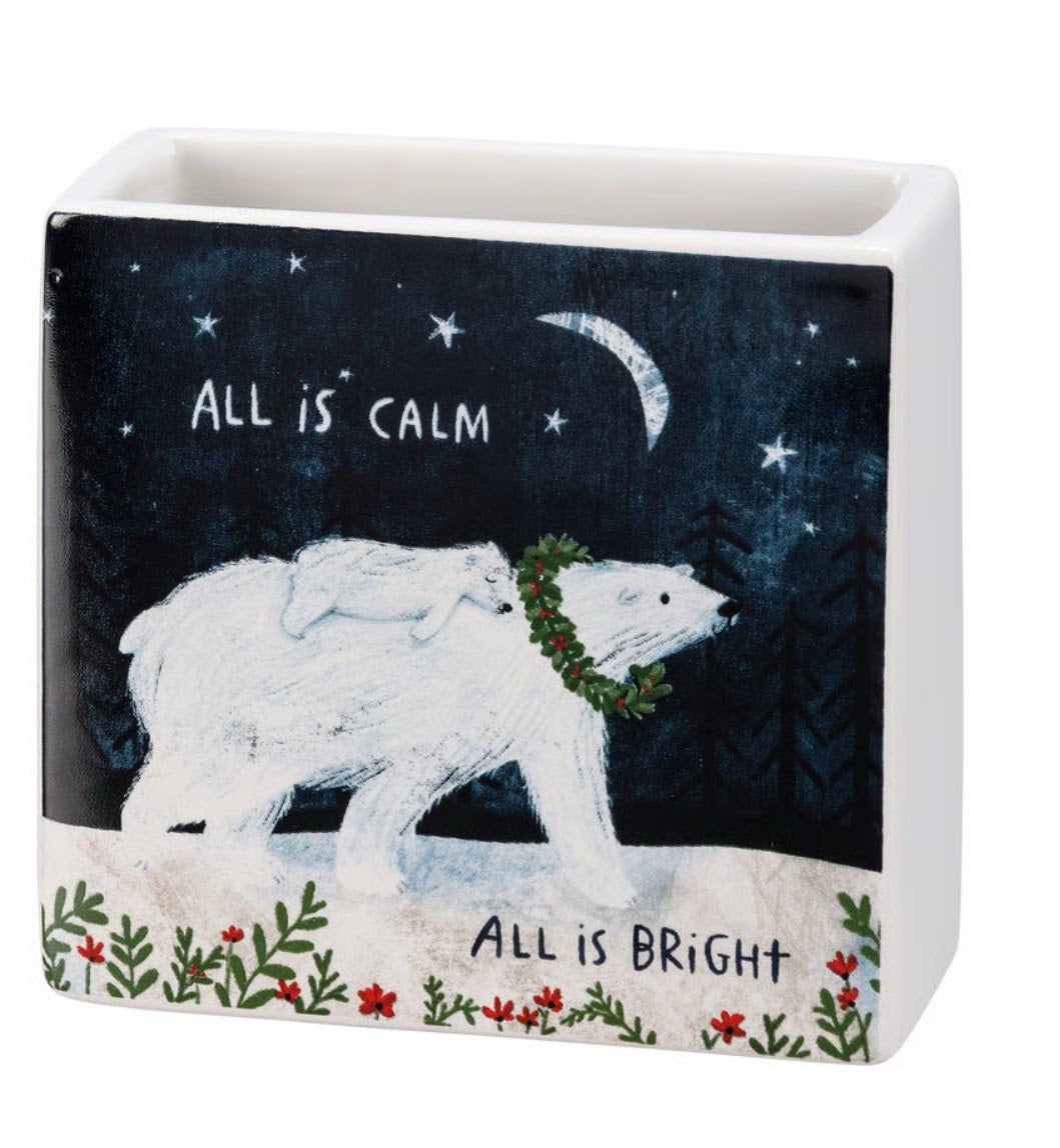 Polar Bear Christmas Vase