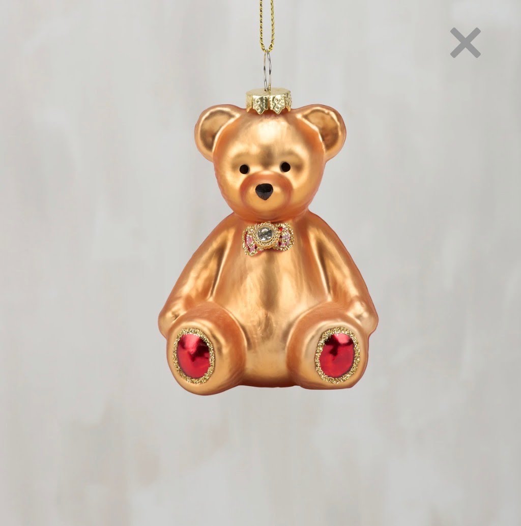Glass Teddy Bear Ornament