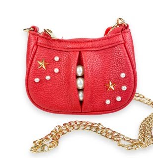 Doe a Dear Pearl Studs Mini Leather Shoulder Bag