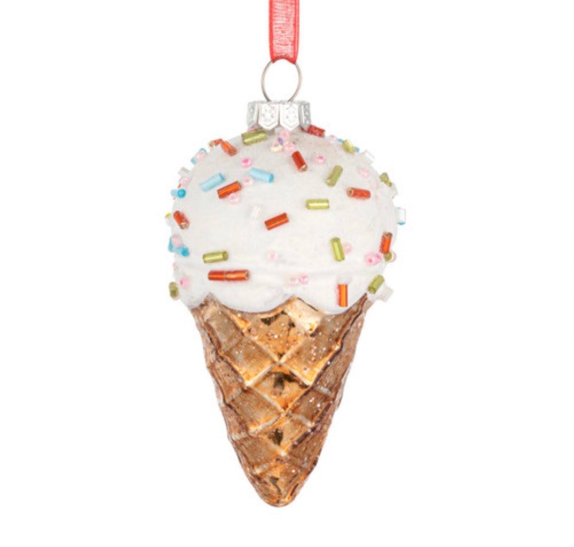 Ice Cream Cone Christmas Ornament