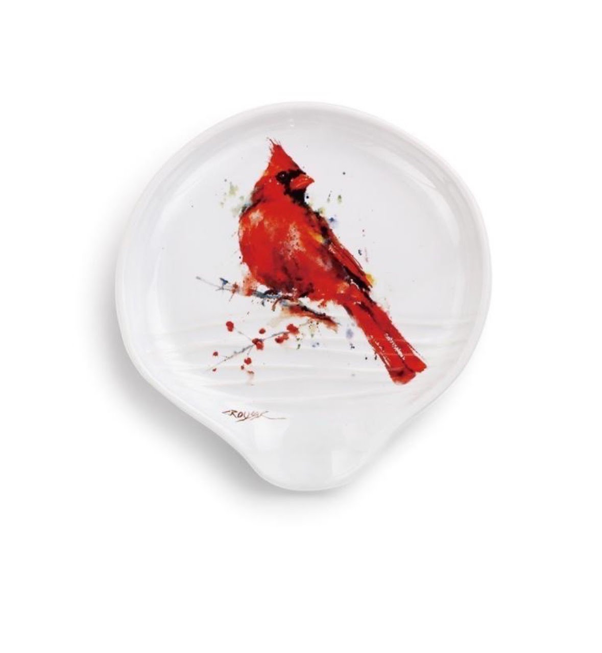 Dean Crouser Cardinal Stoneware Spoon Rest