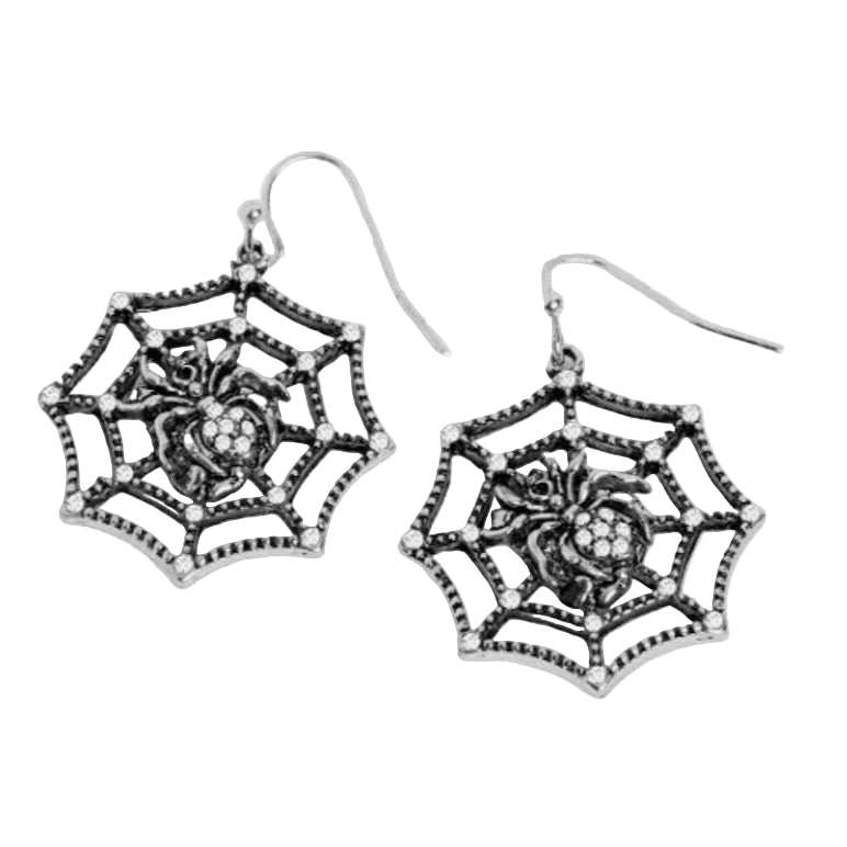 Glitzy Rhinetsone Spider Earrings