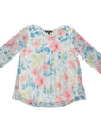 Variations Floral Openwork Knit Top V4340