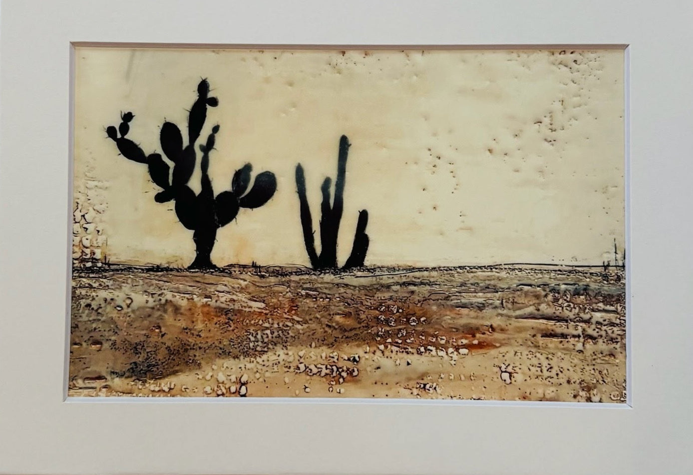 Trish McFerran Desert Cactus Encaustic Print