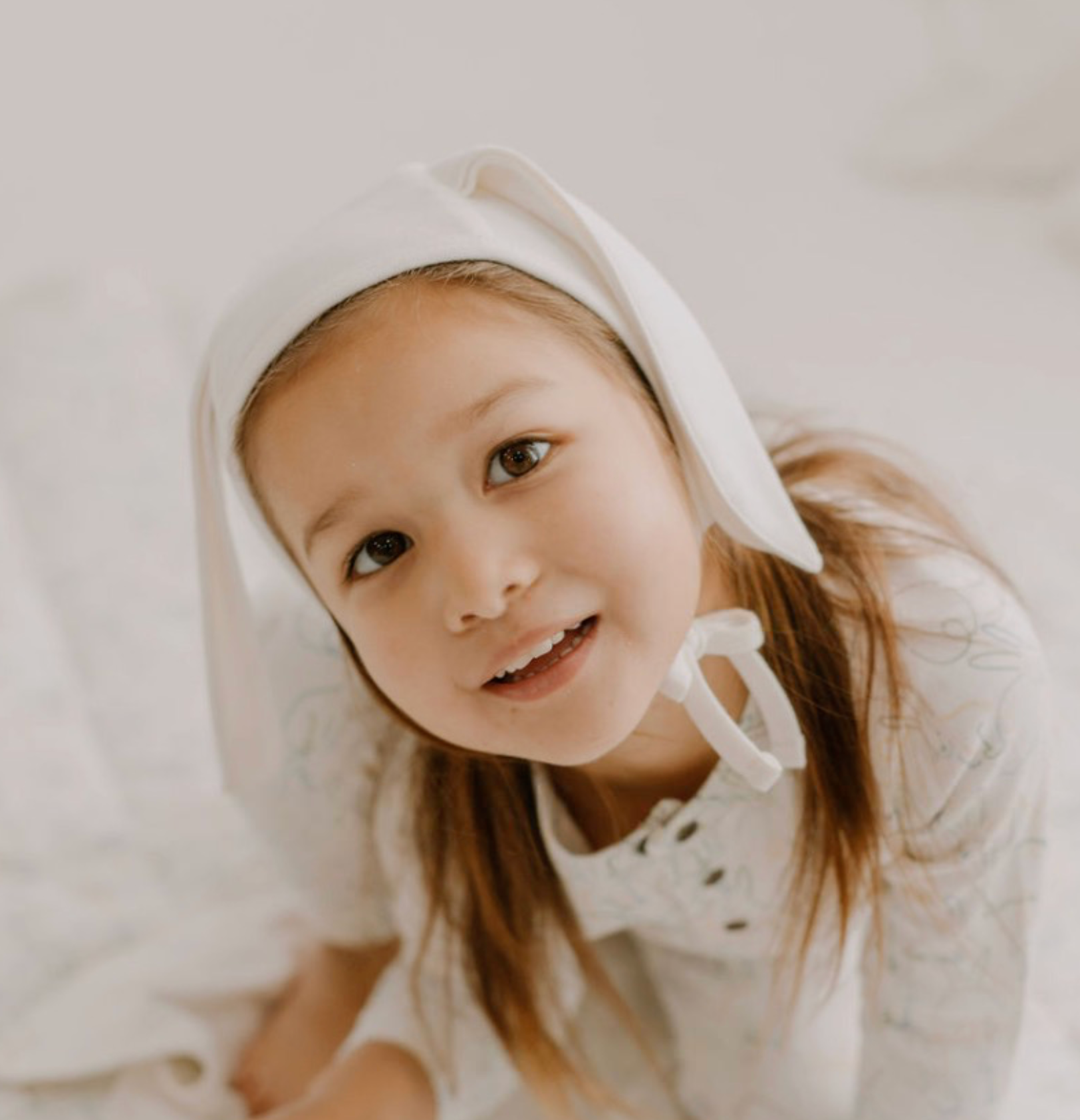 finn + emma Organic Cotton Baby Bunny Ears Bonnet