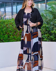 Marla Funky Geo Silk Maxi Dress