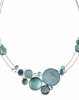 Light Blue or Natural Shell Multi Dots Necklace
