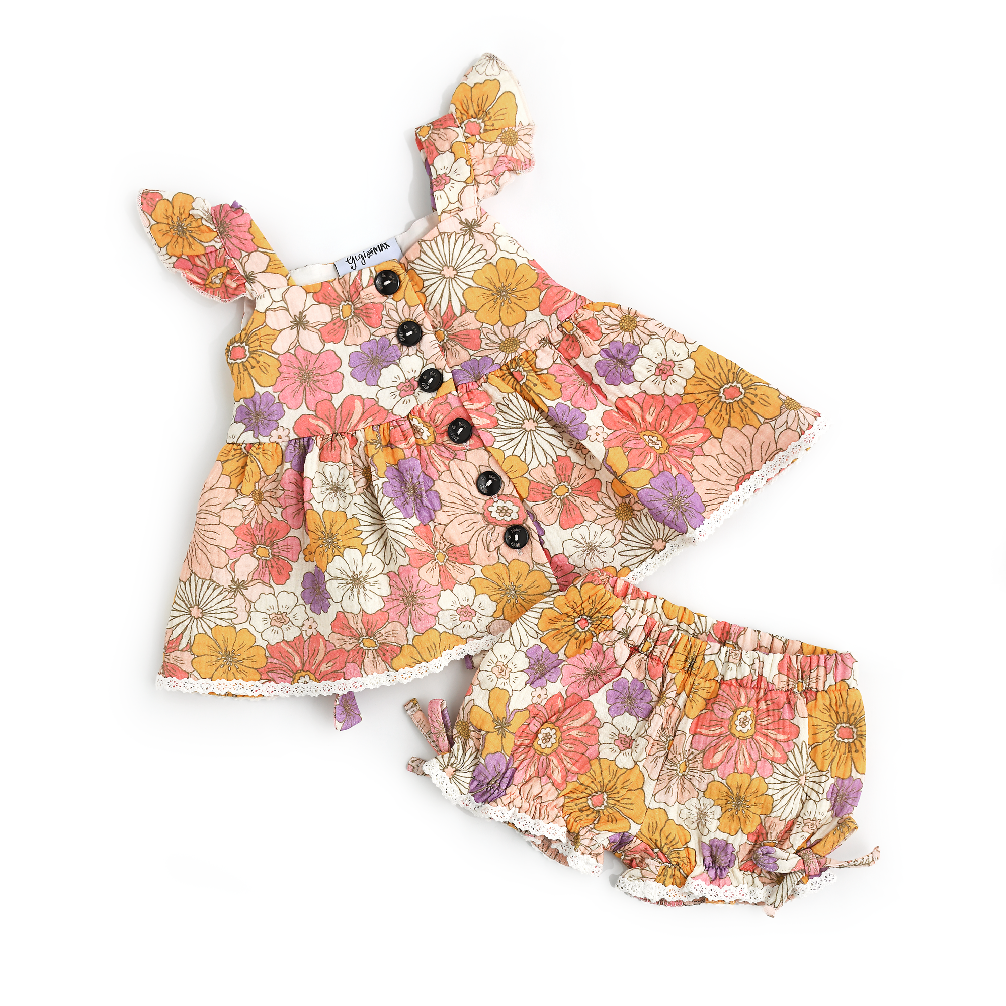 Girl Baby Clothes Dress Two Piece Lakehouse Set Amara