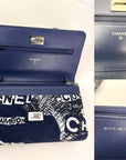 Chanel Reissue 2.55 Quilted Printed Canvas Limited Edition Wallet on a Chain Clutch RARE