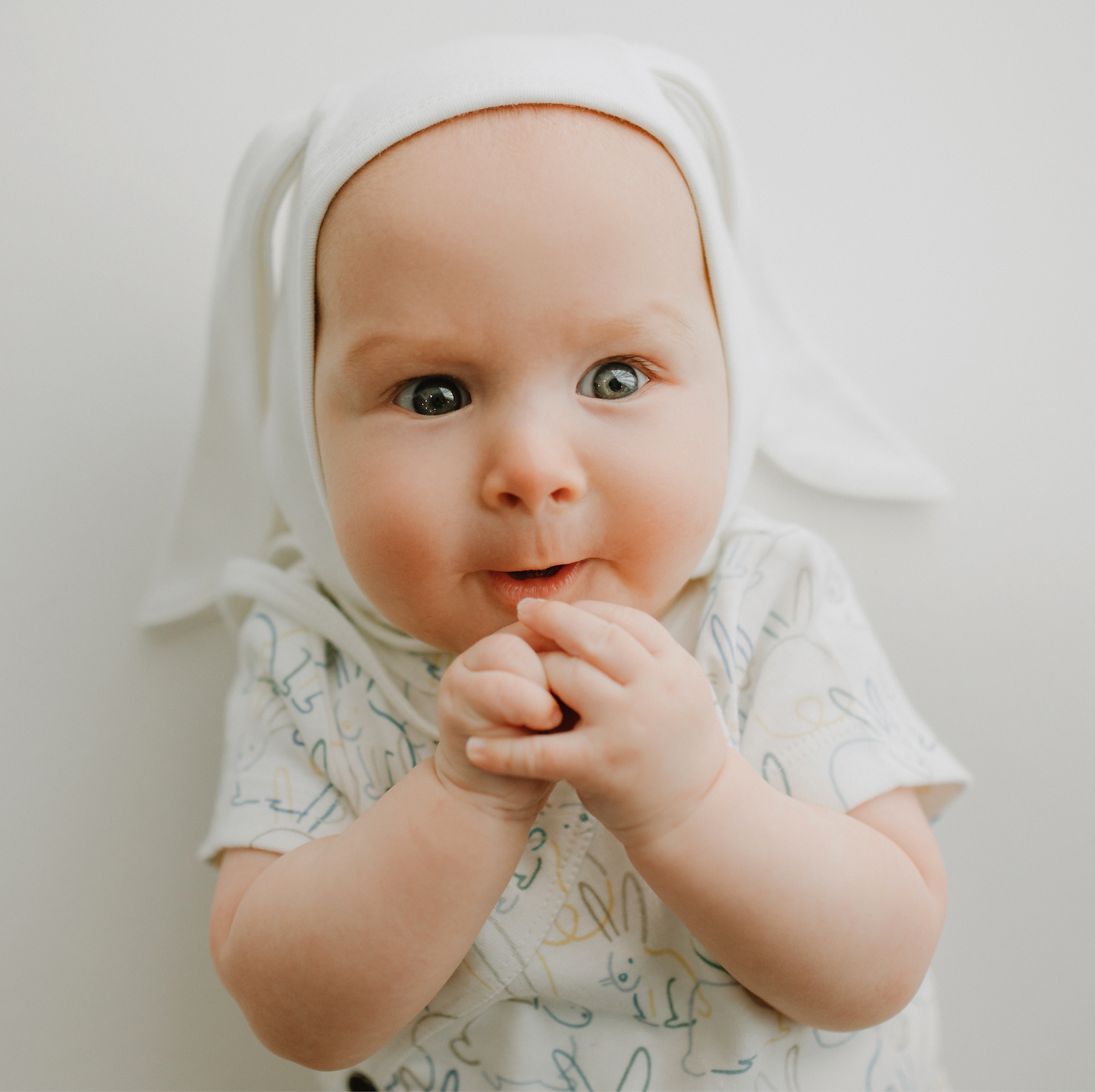 finn + emma Organic Cotton Baby Bunny Ears Bonnet