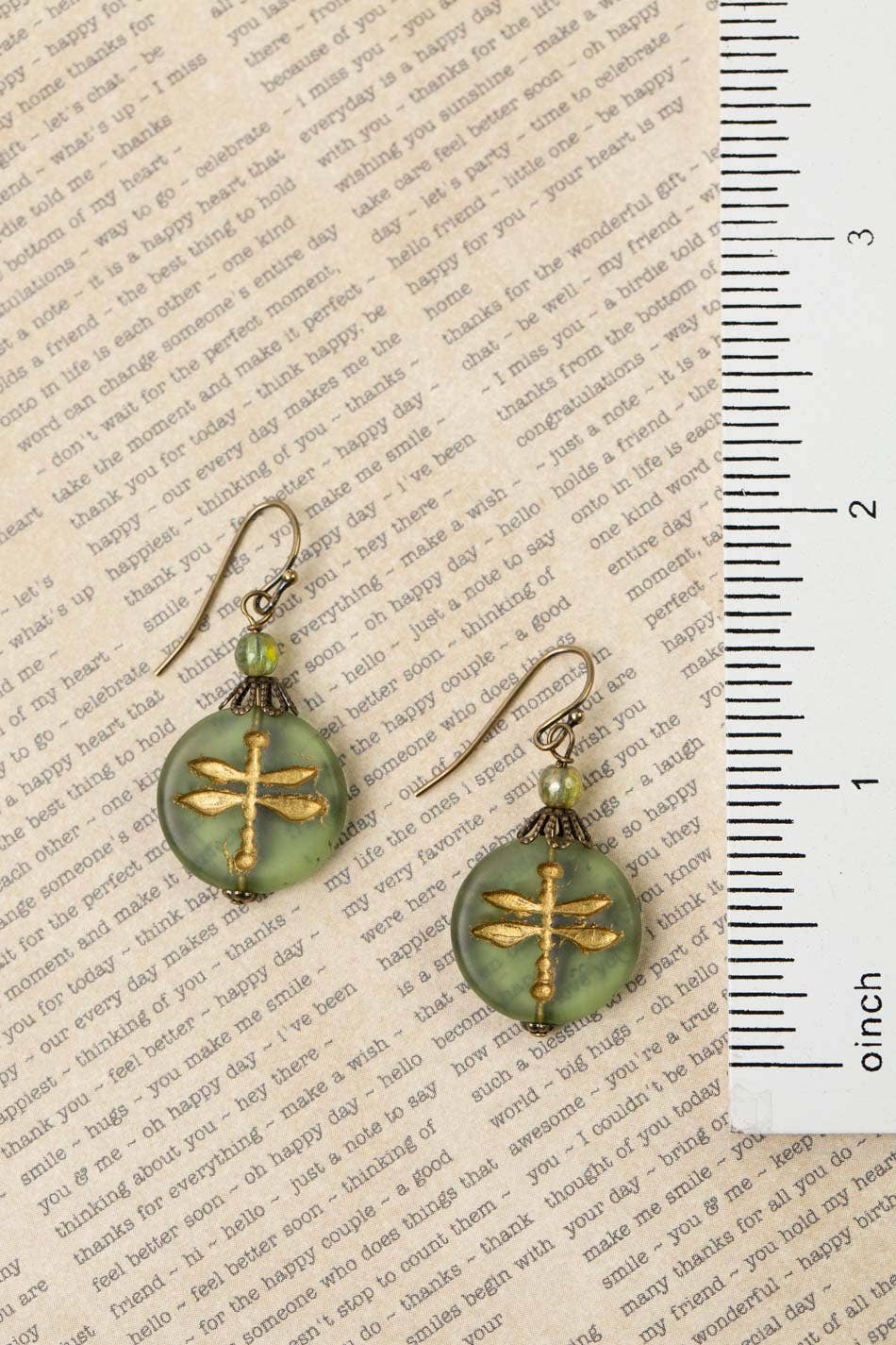 Czech Glass Dragonfly Earrings