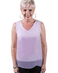 Tina Stephens Made In Italy Dina Silk V-Neck Tank