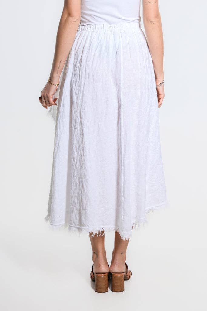 Tina Stephens Maureen Diagonal High Low Linen Skirt SS104