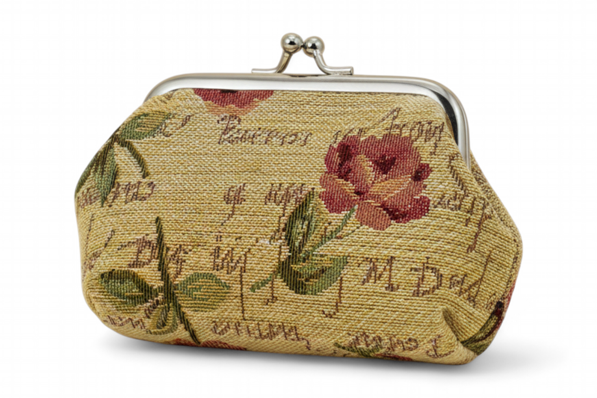 English Rose Tapestry Kiss Lock Coin Purse