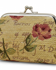 English Rose Tapestry Kiss Lock Coin Purse
