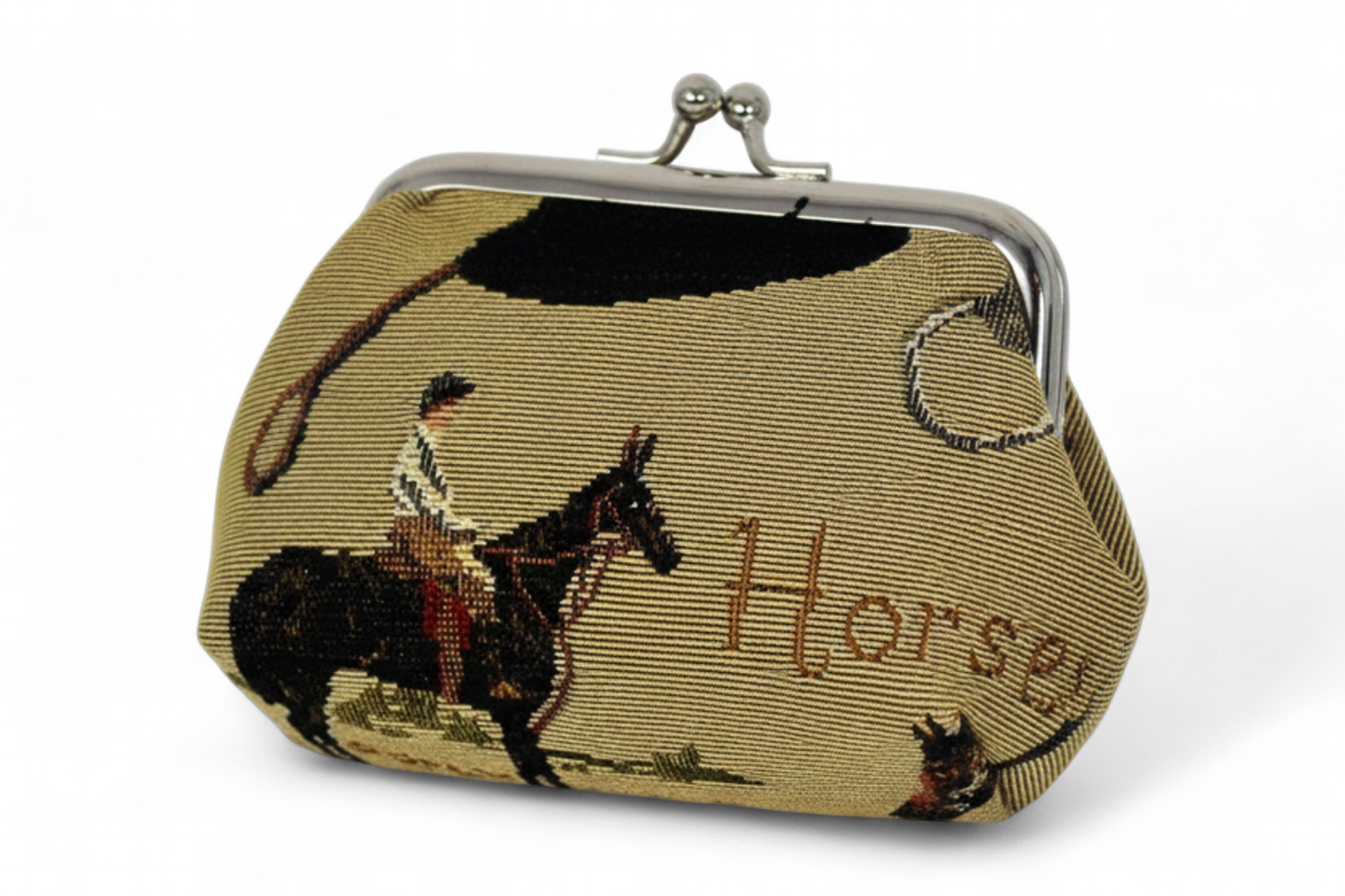 Equestrian Tapestry Kiss Lock Coin Purse