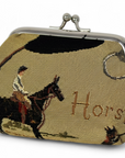 Equestrian Tapestry Kiss Lock Coin Purse