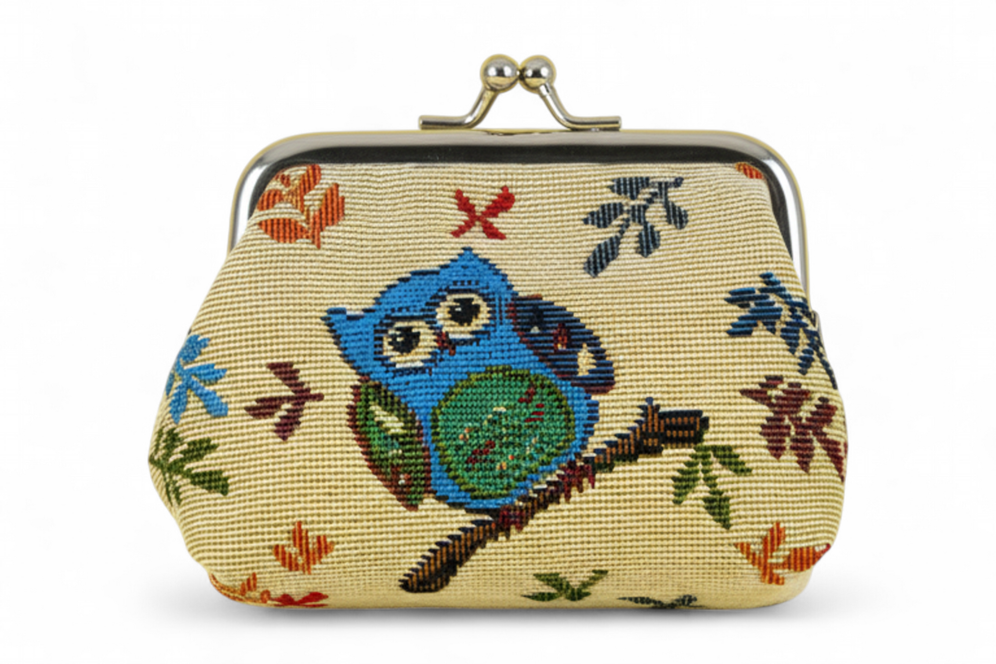 Owls Tapestry Kiss Lock Coin Purse