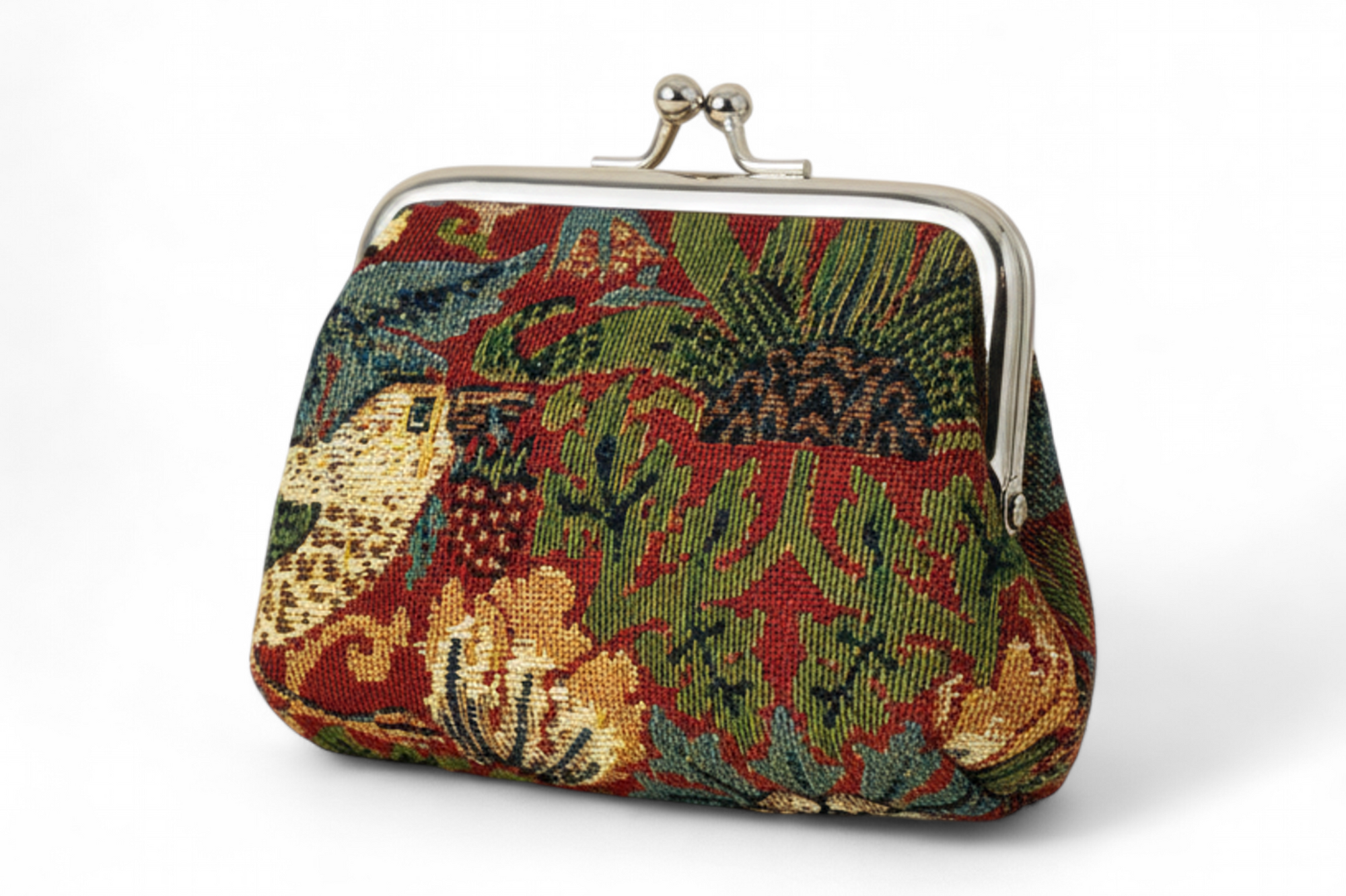 Strawberry Thief Tapestry Kiss Lock Coin Purse