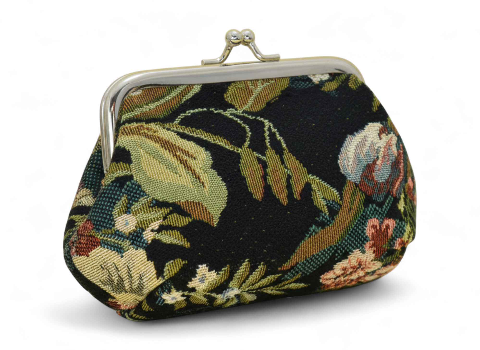Blossom Tapestry Double Kiss Lock Coin Purse