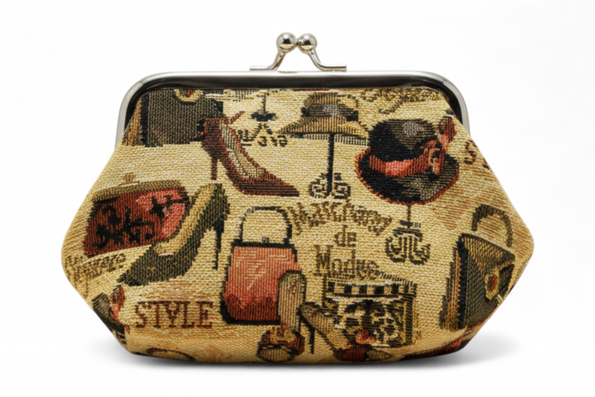 Boutique Tapestry Double Kiss Lock Coin Purse