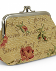 English Rose Tapestry Double Kiss Lock Coin Purse