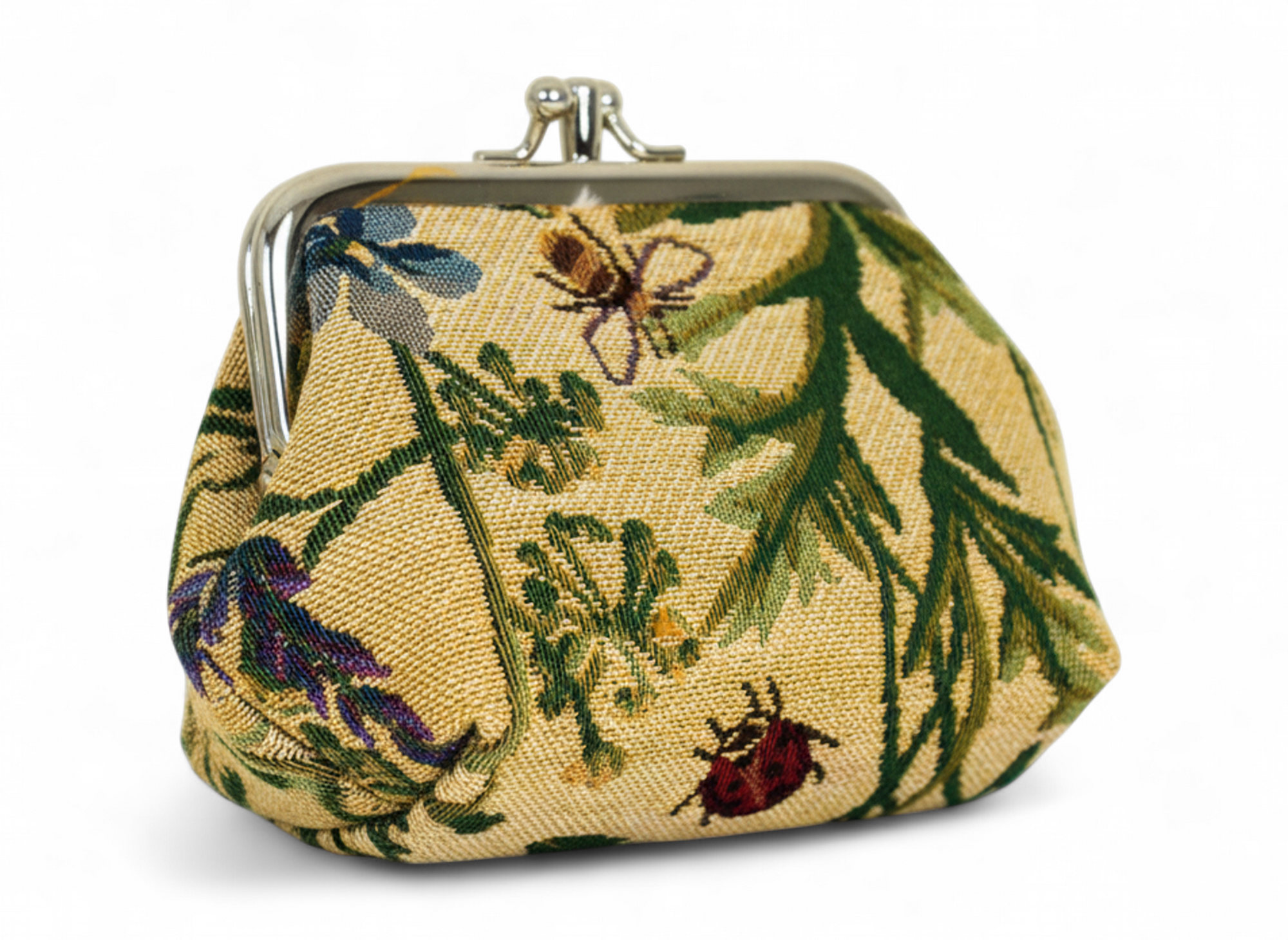 Morning Garden Tapestry Double Kiss Lock Coin Purse