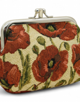 Poppy Tapestry Double Kiss Lock Coin Purse