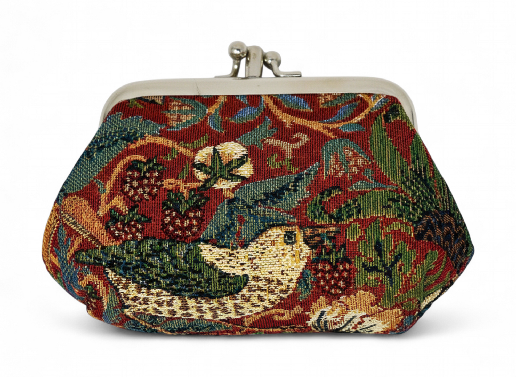 Strawberry Thief Tapestry Double Kiss Lock Coin Purse