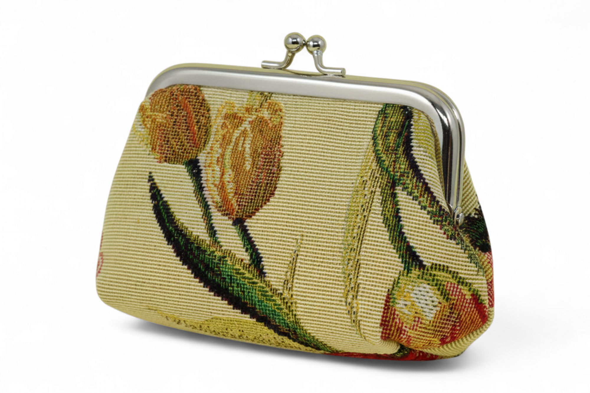 Tulips Tapestry Double Kiss Lock Coin Purse